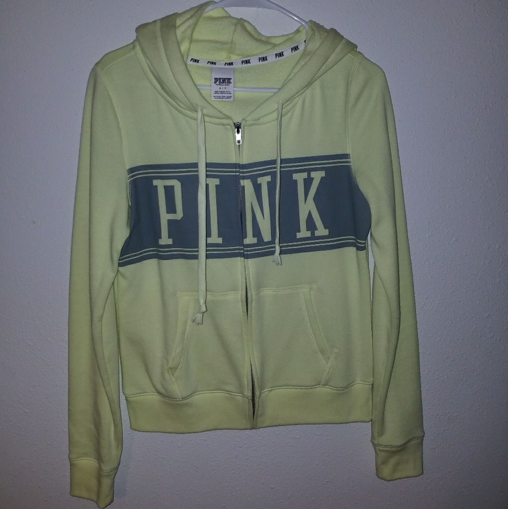 Baby Yellow PINK zip up sweatshirt